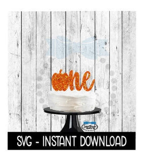 Cake Topper SVG File, 1st Birthday One Pumpkin Cupcake Topper SVG, Instant Download, Cricut Cut Files, Silhouette Cut Files, Download, Print