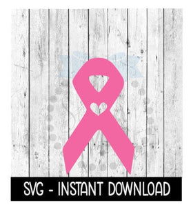 Cancer Ribbon With Heart SVG, Cancer Ribbon SVG, Wine Glass SVG, Instant Download, Cricut Cut Files, Silhouette Cut Files, Download, Print