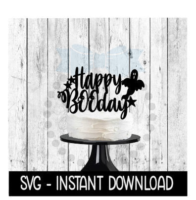 Cake Topper SVG File, Happy BooDay Halloween Cake Topper SVG, Instant Download, Cricut Cut Files, Silhouette Cut Files, Download, Print