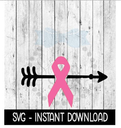 Cancer Ribbon With Arrow SVG, Cancer Ribbon SVG, Wine Glass SVG, Instant Download, Cricut Cut Files, Silhouette Cut Files, Download, Print