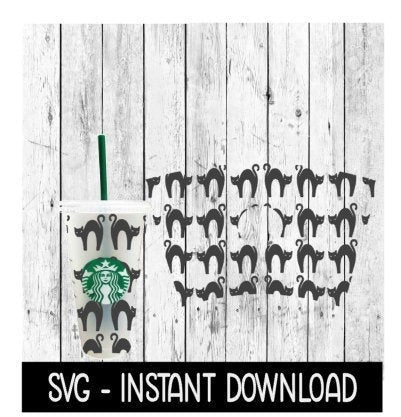 Full Wrap For Starbucks Cup, Halloween Cat Cold Brew Cup SVG File, SVG Instant Download, Cricut Cut Files Silhouette Cut Files, Download