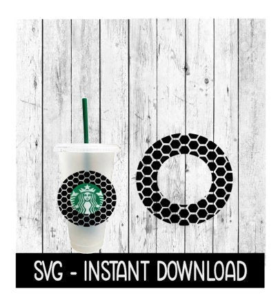 Honeycomb Frame For Starbucks Cup SVG, Cold Brew Cup SVG File, SVG Instant Download, Cricut Cut File, Silhouette Cut Files, Download