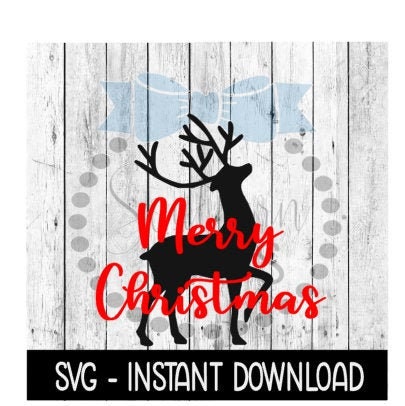 Christmas SVG, Merry Christmas Deer SVG Files, Christmas Tree SVG Instant Download, Cricut Cut Files, Silhouette Cut Files, Download, Print