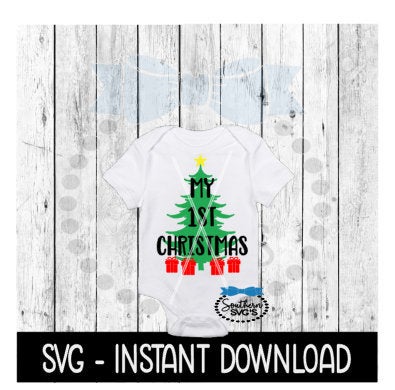 Christmas SVG, My 1st Christmas Bodysuit SVG Files, Instant Download, Cricut Cut Files, Silhouette Cut Files, Download, Print