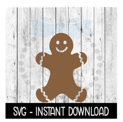 Christmas SVG, Holiday Gingerbread Man SVG Instant Download, Cricut Cut Files, Silhouette Cut Files, Download, Print