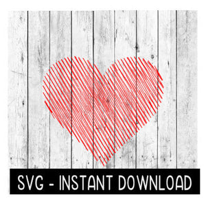 Sketched Heart SVG, SVG Files, Instant Download, Cricut Cut Files, Silhouette Cut Files, Download, Print