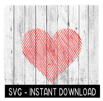 Sketched Heart SVG, SVG Files, Instant Download, Cricut Cut Files, Silhouette Cut Files, Download, Print