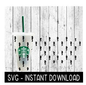 Full Wrap For Starbucks Cup, Seahorse Cold Brew Cup SVG Files, SVG Instant Download, Cricut Cut Files, Silhouette Cut Files, Download, Print