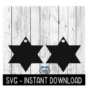 Earring SVG, Star Of David Earring SVG, Jewish Star Earring SVG, Instant Download, Cricut Cut Files, Silhouette Cut Files, Download, Print