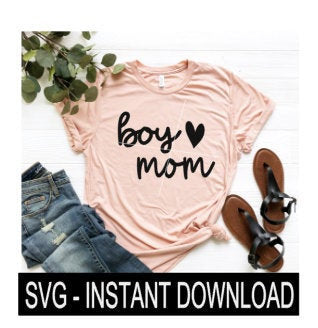Boy Mom SVG, Mothers Day SVG Files, Instant Download, Cricut Cut Files, Silhouette Cut Files, Download, Print