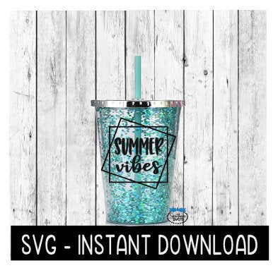 Layered Stacked Square Frames Summer Vibes SVG File, Instant Download, Cricut Cut File, Silhouette Cut File, Download