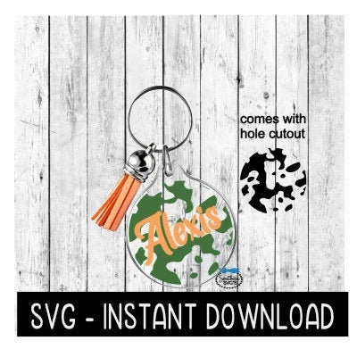 Camo Pattern Keychain SVG Template, Acrylic Keychain SVG File, Instant Download, Cricut Cut File, Silhouette Cut File, Download, Print