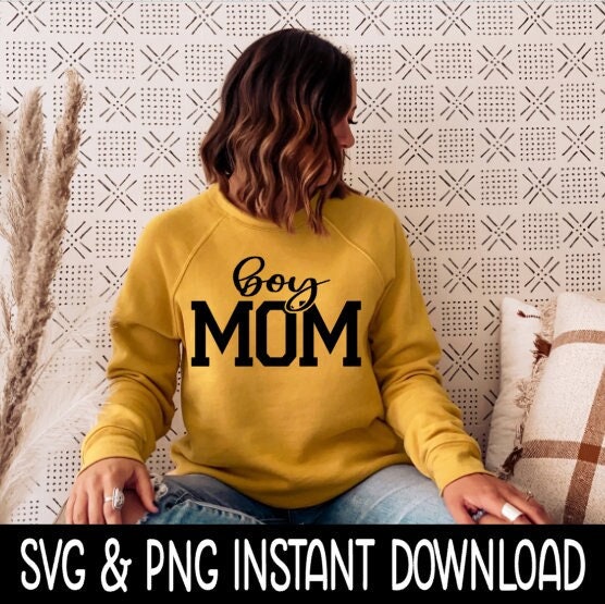 Boy Mom SVG, Boy Mom Tee SVG, Mom SVG, Mom Instant Download, Cricut Cut File, Silhouette Cut File, Download, Sublimation Print, Waterslide