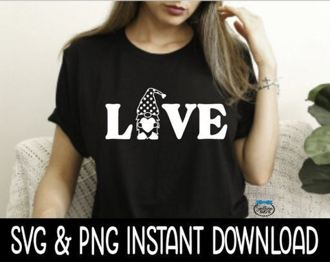Valentine's Day SVG, Gnome Love SVG, Tee Shirt PnG Instant Download, Cricut Cut Files, Silhouette Cut Files, Print