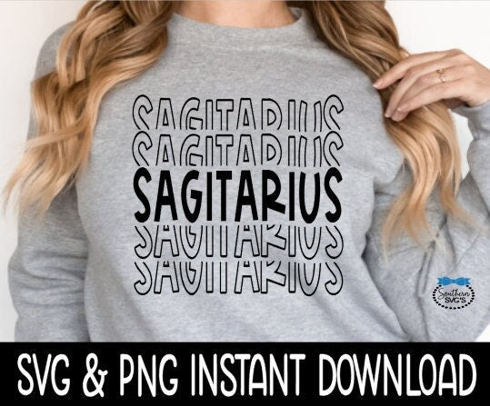 Sagitarius SVG Files, Sagitarius Stacked SVG, Sagitarius Stacked Tee SVG, Instant Download, Cricut Cut Files, Silhouette Cut Files, Download