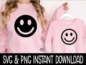 Smiley Face SVG Set, Smiley Face Mom And Child Matching Tee SvG, Instant Download, Cricut Cut Files, Silhouette Cut Files