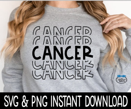 Cancer SVG Files, Cancer Stacked SVG, Cancer Stacked Instant Download, Cricut Cut Files, Silhouette Cut Files, Download, Print