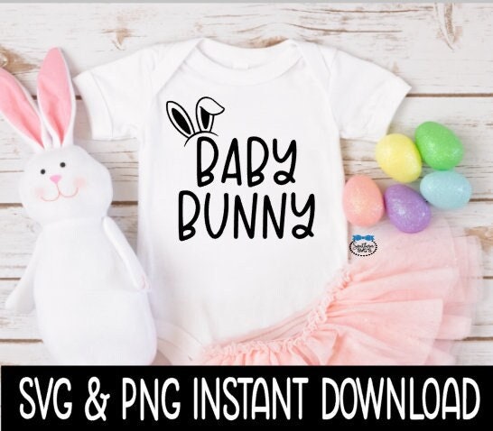 Easter SVG, Easter Baby Bodysuit SVG, Baby Bunny Frame SvG, Easter Shirt SVG, Easter Tee, Instant Download, Cricut Cut Files, Silhouette Cut File, Print