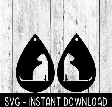 Earring SVG, Cat Earring SVG, Cat Teardrop Earrings SvG Files, Instant Download, Cricut Cut Files, Silhouette Cut Files, Download