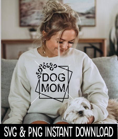 Dog Mom Cheetah Stacked Square Frame SVG File, Stacked Layered Frame SVG, Instant Download, Cricut Cut File, Silhouette Cut File, Download