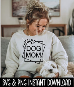 Dog Mom Cheetah Stacked Square Frame SVG File, Stacked Layered Frame SVG, Instant Download, Cricut Cut File, Silhouette Cut File, Download
