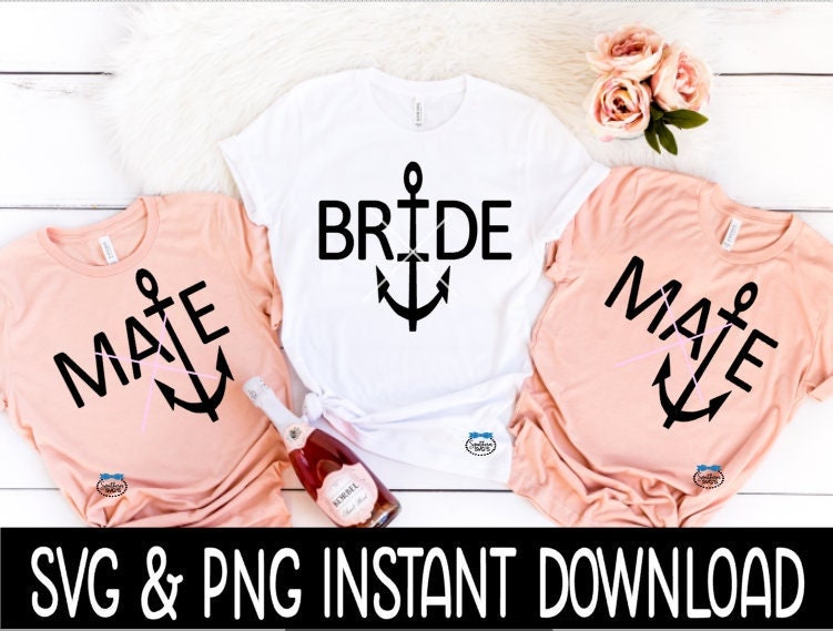 Bride And Brides Mate Bundle SVG Bundle, Bachelorette Tee SVG Instant Download, Cricut Cut File, Silhouette Cut File, Download Print