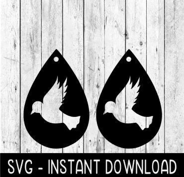 Earring SVG, Dove Earring SVG, Dove Teardrop Earrings SvG Files, Instant Download, Cricut Cut Files, Silhouette Cut Files, Download