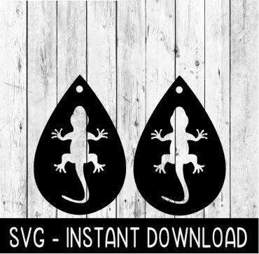 Earring SVG, Lizard Earring SVG, Gecko Teardrop Earrings SvG Files, Instant Download, Cricut Cut Files, Silhouette Cut Files, Download
