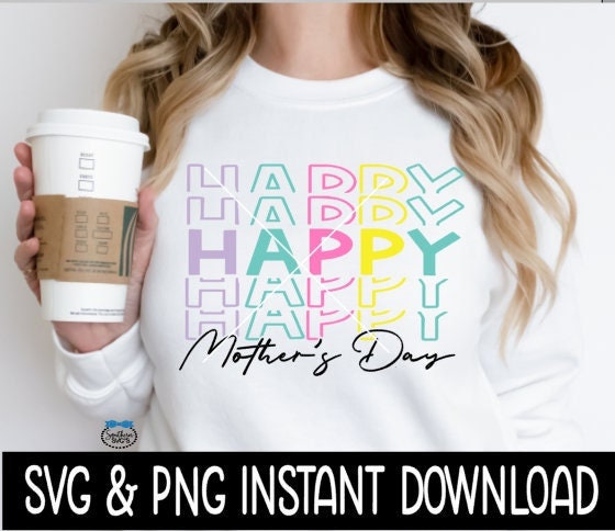 Happy Mother's Day SVG, Mother's Day Wine Glass SvG, Instant Download, Cricut Cut Files, Silhouette Cut Files, Print