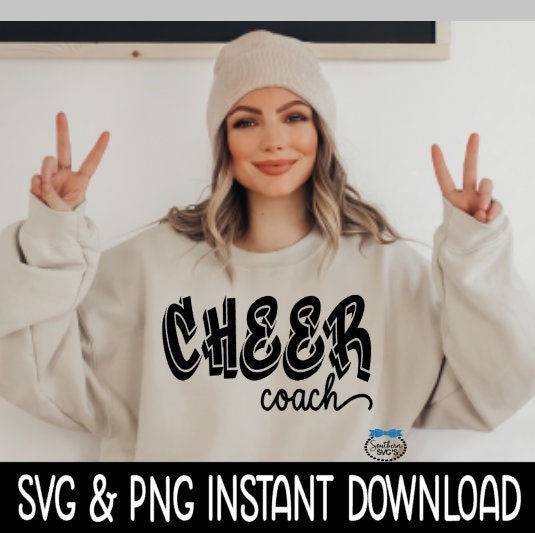 Cheer Coach SVG, Cheer Coach Tee SVG, Wine Glass SvG, Cheerleader SVG, Instant Download, Cricut Cut Files, Silhouette Cut Files, Print