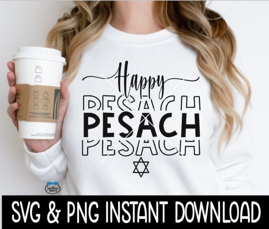 Happy Pesach Passover SVG, Happy Pesach Passover Tee SVG File, SVG Instant Download, Cricut Cut Files, Silhouette Cut Files, Download, Print