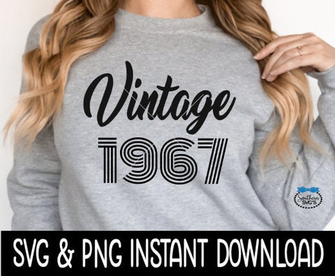 Vintage 1967 Birthday SVG, Vintage 1967 Birthday Tee Shirt SvG Instant Download, Cricut Cut File, Silhouette Cut File, Printable