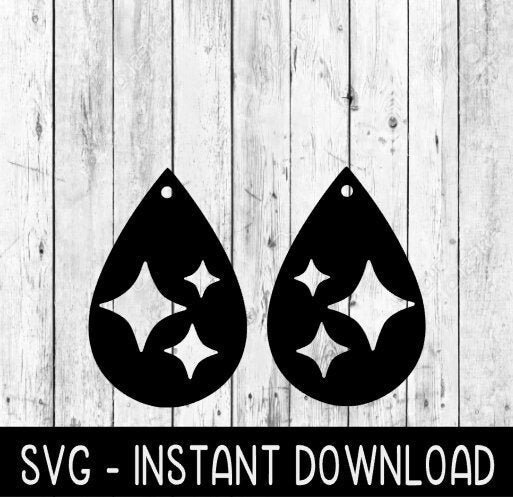 Star Earring SVG, Star Teardrop Earrings SvG Files, Instant Download, Cricut Cut Files, Silhouette Cut Files, Download