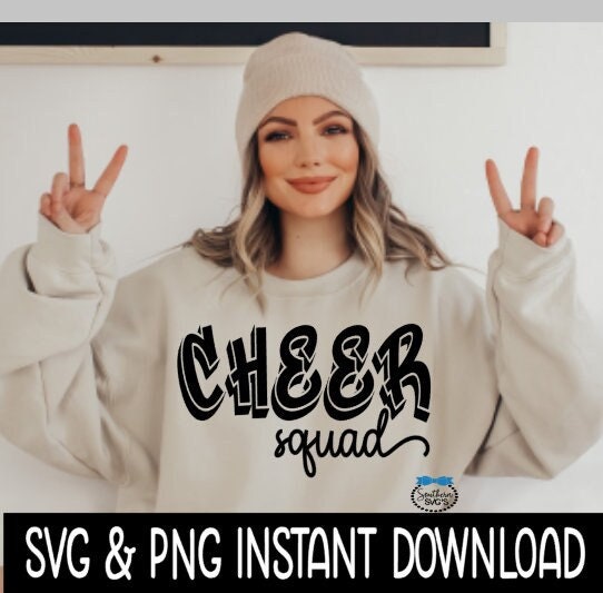Cheer Squad SVG, Cheer Squad Tee SVG, Wine Glass SvG, Cheerleader SVG, Instant Download, Cricut Cut Files, Silhouette Cut Files, Print