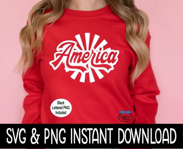 Retro America SVG, 4th of July SVG File, Memorial Day Tee Shirt SVG Instant Download, Cricut Cut File, Silhouette Cut File, Download, Print