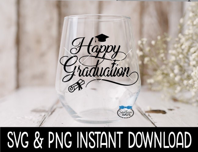 Happy Graduation SVG, Graduation Favors SVG File, Instant Download, Cricut Cut Files, Silhouette Cut Files, Download, Print