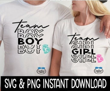 Team Boy, Team Girl Bundle SVG, Expecting, Baby Shower SVG File, Instant Download, Cricut Cut File, Silhouette Cut File, Download, Print