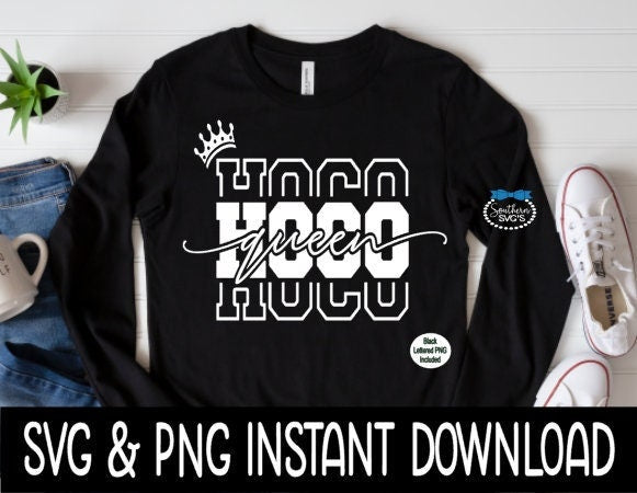 HOCO Queen SVG, Hoco Queen Sweatshirt SvG File, Home Coming Queen Tee Shirt SvG Instant Download, Cricut Cut Files, Silhouette Cut File