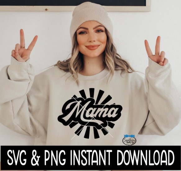 Retro Mama SVG, Retro Mama Tee Shirt SVG, SvG Instant Download, Cricut Cut Files, Silhouette Cut Files, Print