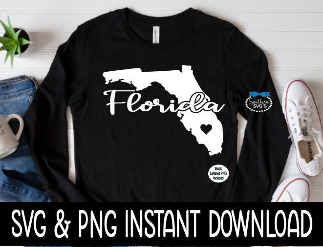 Florida SVG, Florida State SVG, Instant Download, Cricut Cut Files, Silhouette Cut Files, Sublimation PNG, Download, Print