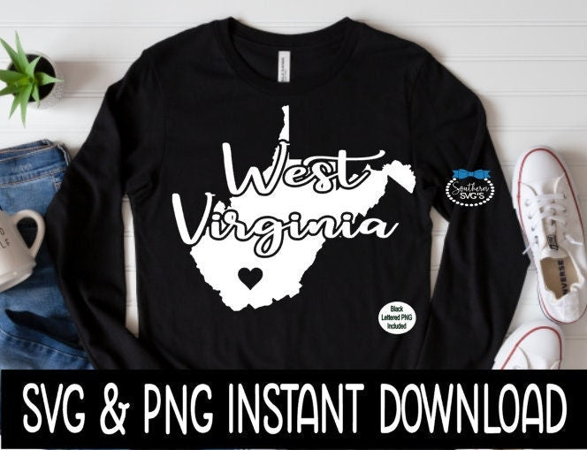 West Virginia State SVG, West Virginia SVG, Instant Download, Cricut Cut Files, Silhouette Cut Files, Sublimation PNG, Download, Print
