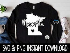 Minnesota State SVG, Minnesota PNG, Instant Download, Cricut Cut Files, Silhouette Cut Files, Sublimation PNG, Download, Print