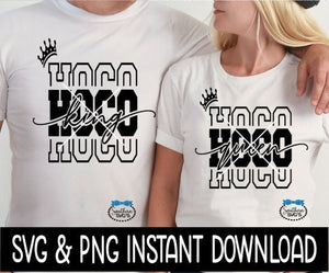 HOCO King and Queen Bungle SVG, Home Coming King And Queen Tee Shirt SvG File Instant Download, Cricut Cut Files, Silhouette Cut File