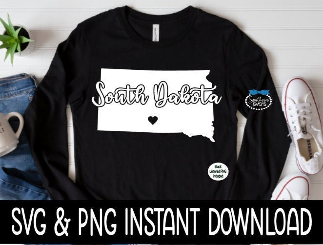 South Dakota State SVG, South Dakota State SVG, Instant Download, Cricut Cut Files, Silhouette Cut Files, Sublimation PNG, Download, Print