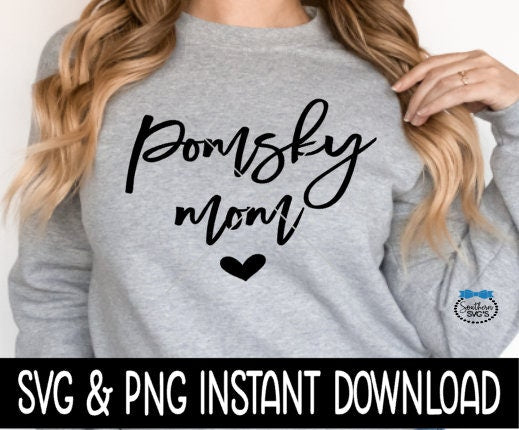 Pomsky Mom SVG, Dog Mom SVG Files, Dog Breed SVG Instant Download, Cricut Cut Files, Silhouette Cut Files, Download, Print