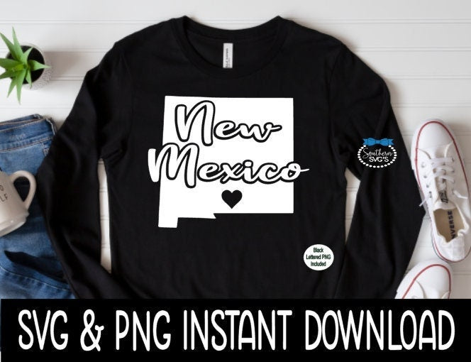 New Mexico State SVG, New Mexico SVG, Instant Download, Cricut Cut Files, Silhouette Cut Files, Sublimation PNG, Download, Print