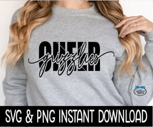 Grizzlies Cheer SVG, Cheerleader Tee SVG, Tote Bag SvG, Cheer Leader SVG, Instant Download, Cricut Cut Files, Silhouette Cut Files, Print