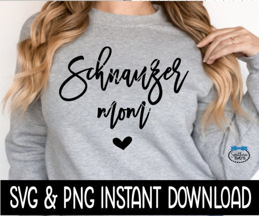 Schnauzer Mom SVG, Dog Mom SVG Files, Dog Breed SVG Instant Download, Cricut Cut Files, Silhouette Cut Files, Download, Print