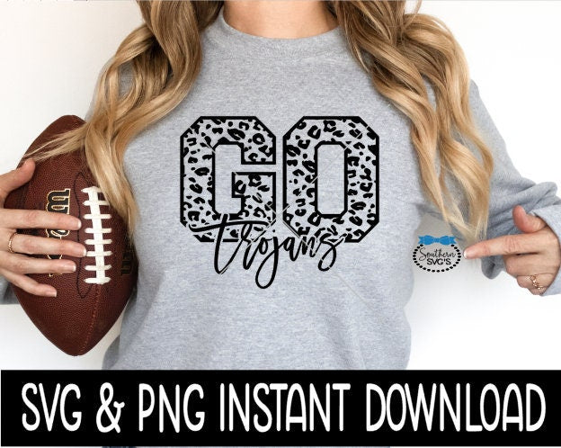 Cheer Mascot SVG, Cheer Mascot Go Trojans SvG, School Mascot Cheetah SVG, Instant Download, Cricut Cut File, Silhouette Cut File, Print