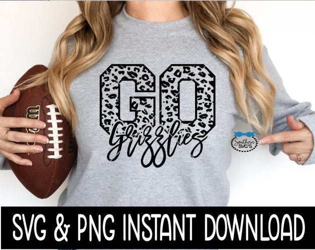 Cheer Mascot SVG, Cheer Mascot Go Grizzlies SvG, School Mascot Cheetah SVG, Instant Download, Cricut Cut File, Silhouette Cut File